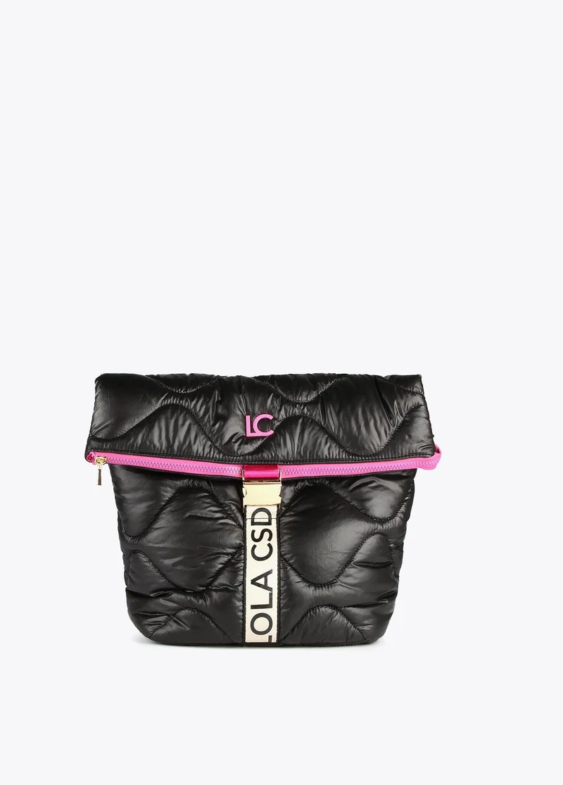 Lola Casademunt Quilted backpack with fuchsia piping