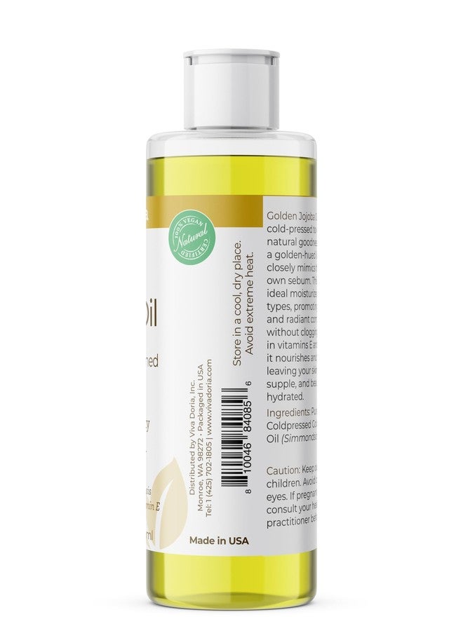 Viva Doria Golden Jojoba Oil - 8 fl oz for Hair, Skin, Nails, and More - 100% Pure Unrefined, Deeply Moisturizing Anti-Aging Oil for Men and Women - Image 4
