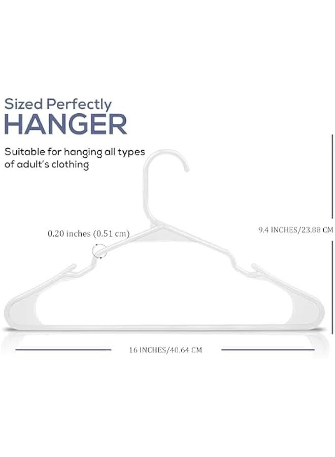 Utopia Home Clothes Hangers 20 Pack - Plastic Hangers Space Saving - Durable Coat Hanger with Shoulder Grooves (White) - Image 2