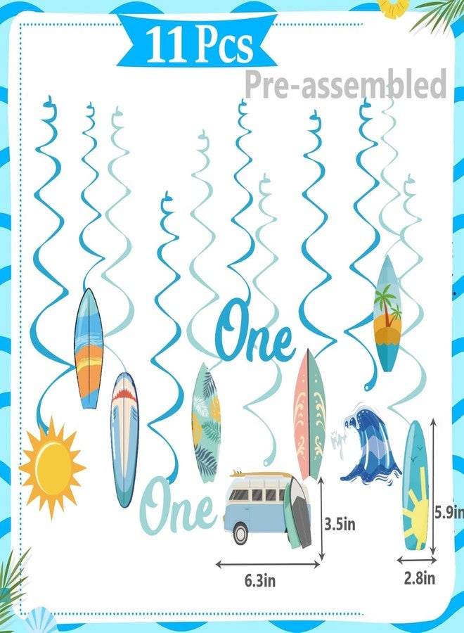 WAWEOOP The Big One Theme Banner Boy 1st Birthday Party Decorations,Surf First Birthday Party Decor Supplies for 1 Year Old Boy - Image 4