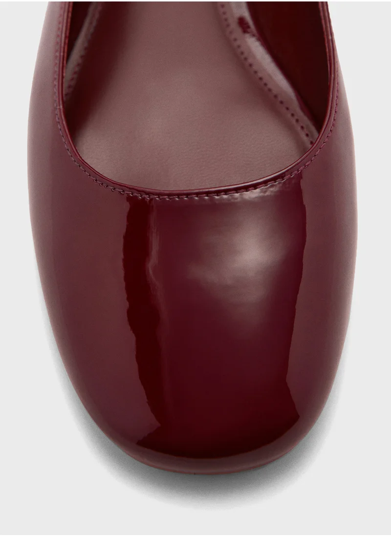 MANGO Patent Leather-Effect Ballet Flats