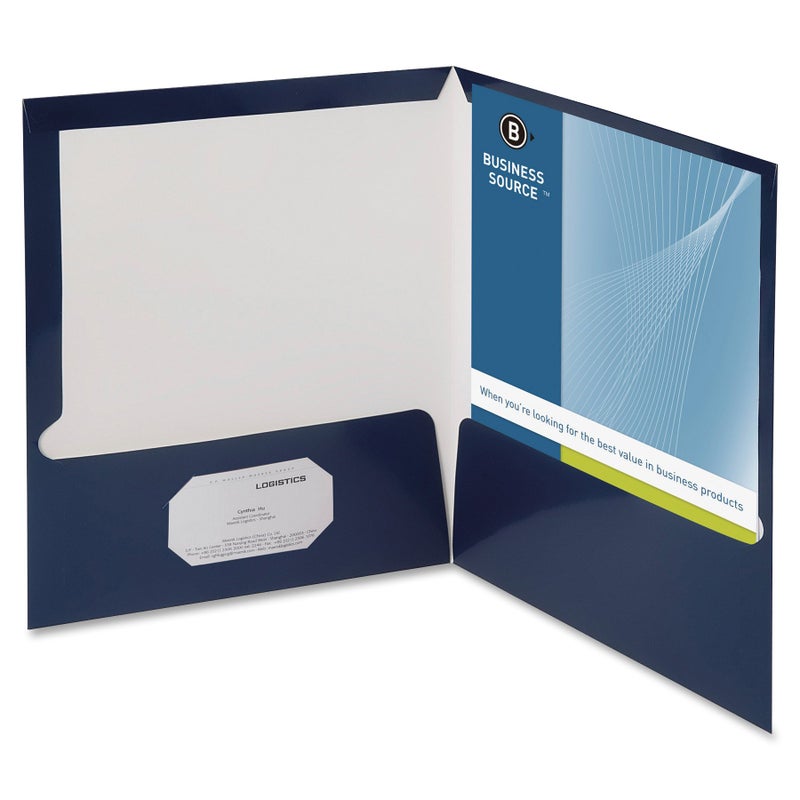 Business Source 2Pocket Report Covers with Bus Card Holder