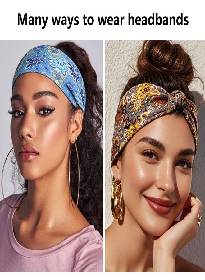 Yeshan Wide Headbands for Women Non Slip Boho Headband Elastic Yoga Workout Sweat Bands Running Sport Hair Bands,Pack of 6 - Image 4