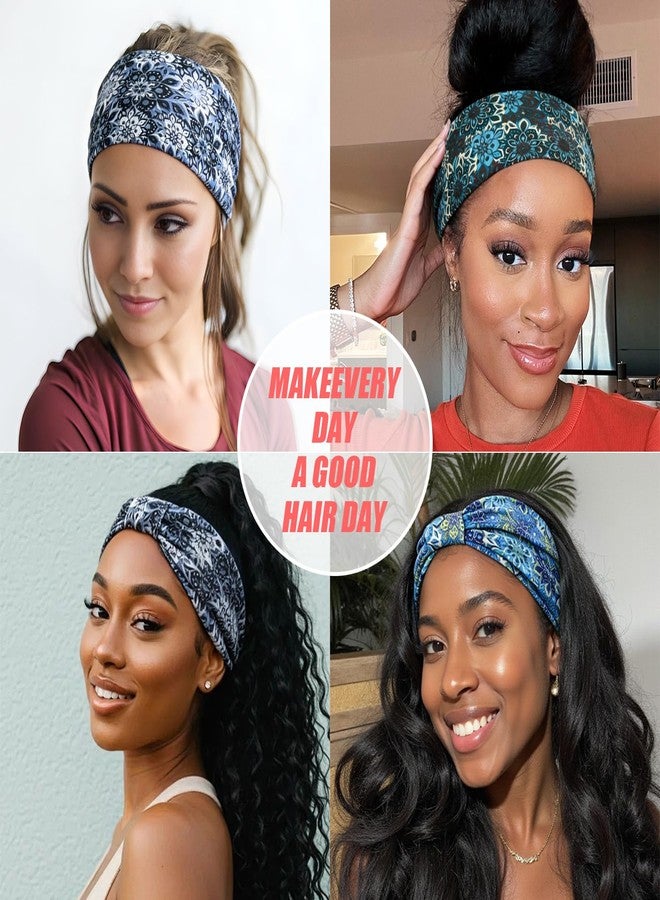 Yeshan Wide Headbands for Women Non Slip Boho Headband Elastic Yoga Workout Sweat Bands Running Sport Hair Bands,Pack of 6 - Image 5