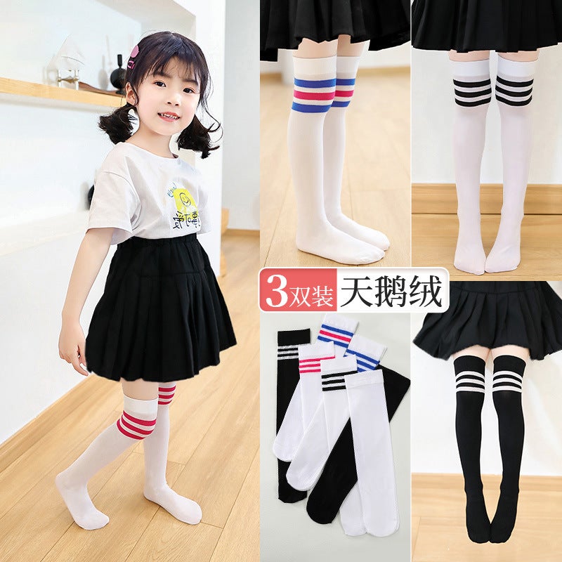 Children'S Stockings Summer Thin White Stockings Girls' Mid-Length Stockings Over The Knee Baby High Stockings Student Stockings - Image 4