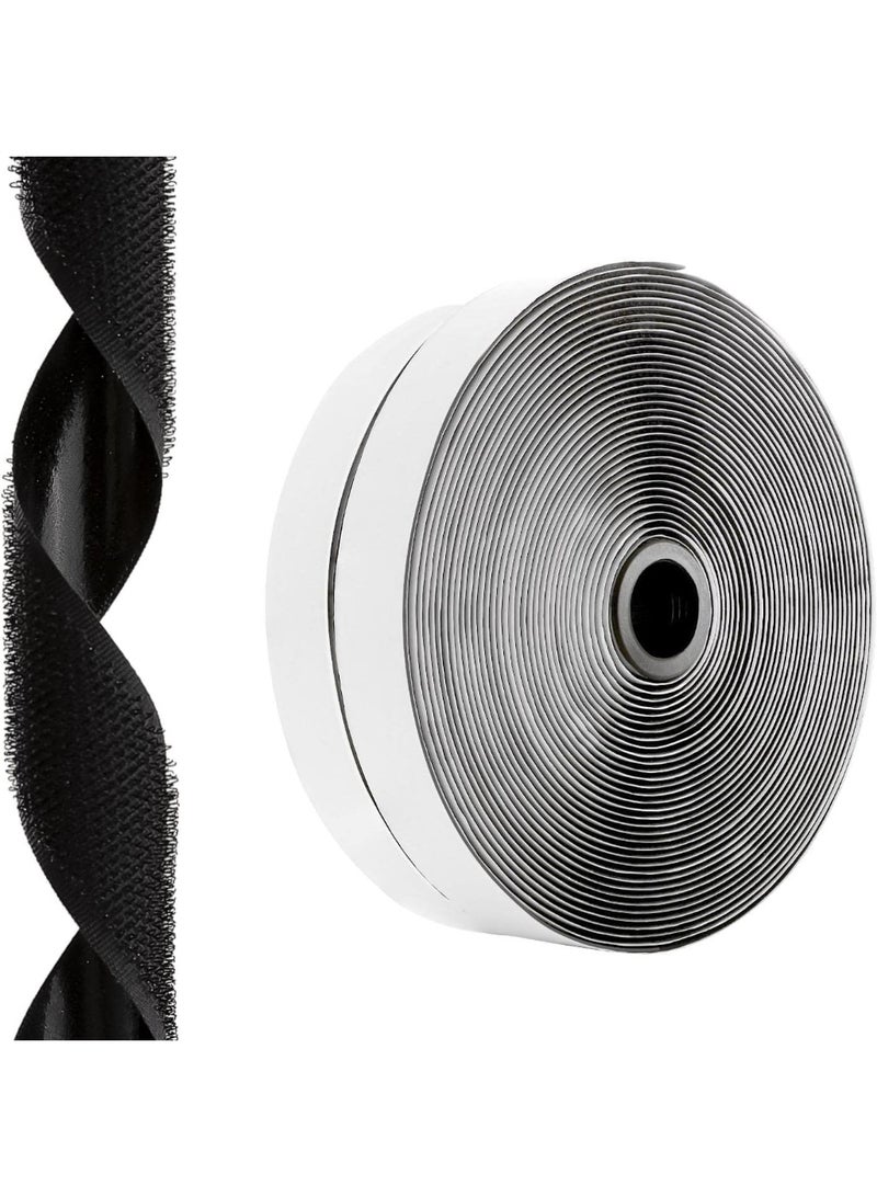 شريط لاصق قوي بخطاف وحلقة، عبوة من قطعتين - 2 متر × 2.5 سم، أسود اللون، قوي، ذاتي اللصق، مناسب للتركيب، والأعمال اليدوية، والمنزل، والمكتب، والتنظيم الداخلي والخارجي - Image 1