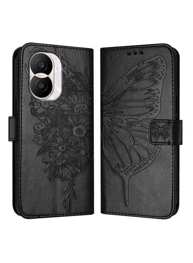 Green Tiger Case For Honor X40i Embossed Butterfly Leather Phone Case - Image 1