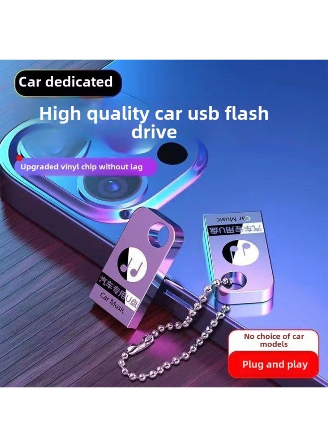 Car USB Flash Drive 32g Music Lossless Sound Quality 64GB High Speed Metal Mini Car USB Shake Sound Hot Song 64g-Colour:Long U Disk + 2 Adapters + Wooden Box (empty Disk)-Capacity:64gb Regular Version C6 - Image 3