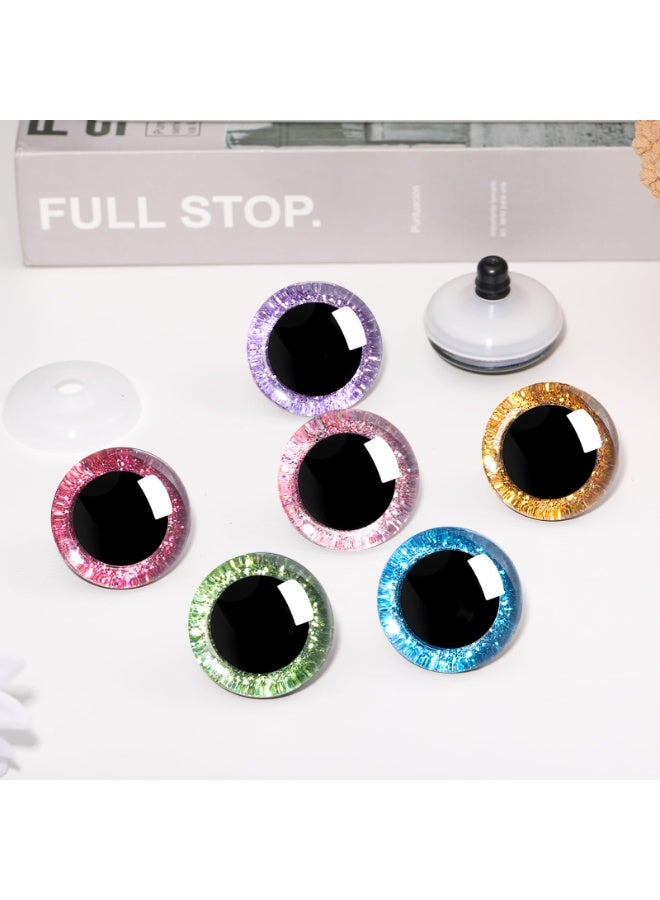 Chabeia 120pcs 12mm 3D Glitter Plastic Safety Eyes, for Amigurumi Trapezoid,  Craft Crochet Doll Eyes, with Washers Stuffed Animal Eyes, for DIY of Puppet, Bear Plush Animal（6 Colors） - Image 5