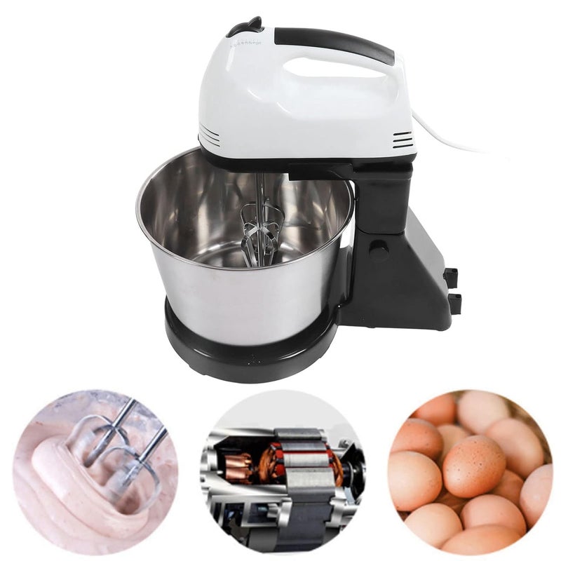 Derovan 2 L Electric Food Mixer – 400 W Powerful Kitchen Mixer with Stainless Steel Bowl, 5–7 Speeds, Turbo & Tilt‑Head - Image 2