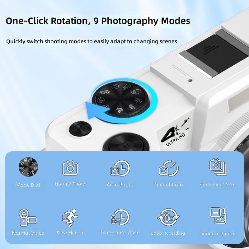 Dual-Camera 12x Optical Zoom Digital Camera for Outdoor and Selfie Photography - Image 3