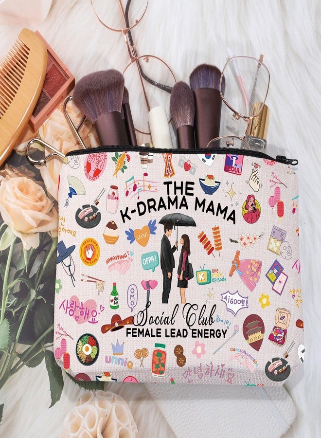 MEIKIUP K-Drama Mama Social Club Makeup Bag Korean Drama Fans Gift K-Drama Lover Merch Funny K-Drama Gift (K-Drama Mama bag) - Image 2