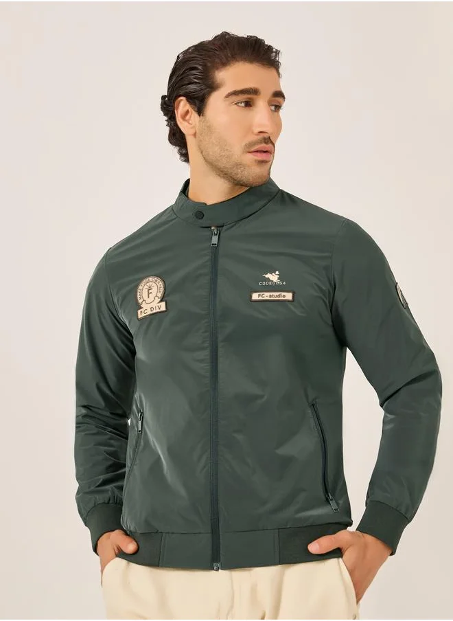 فورت كولينز Fort Collins Regular Fit Zipped Jacket with Patch Detail