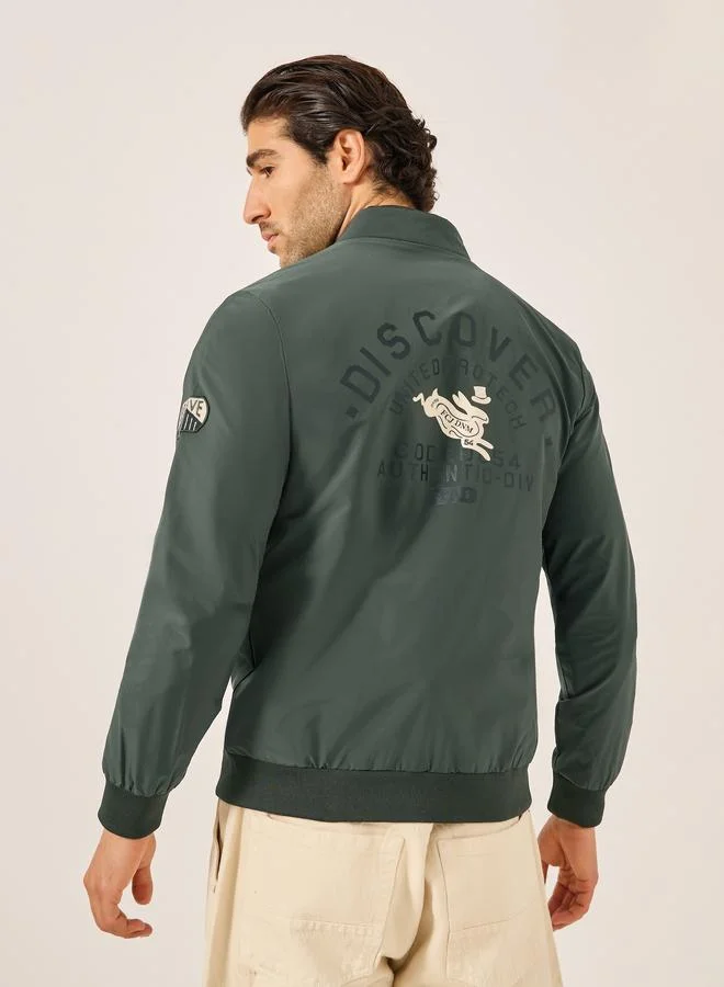 Fort Collins Fort Collins Regular Fit Zipped Jacket with Patch Detail