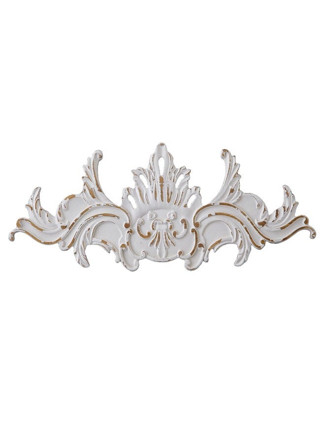 SOFE Vintage Wood Wall Sculpture, 32 Inches Long Horizontal Wall Art, Above Door Wall Decor, Decorative Floral Baroque Design, Hand-Carved Look with Accents - Image 5