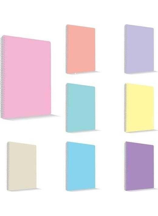 Mynote Flex Pastel A4 140 Sheets Striped Spiral Plastic Cover 1 Piece 