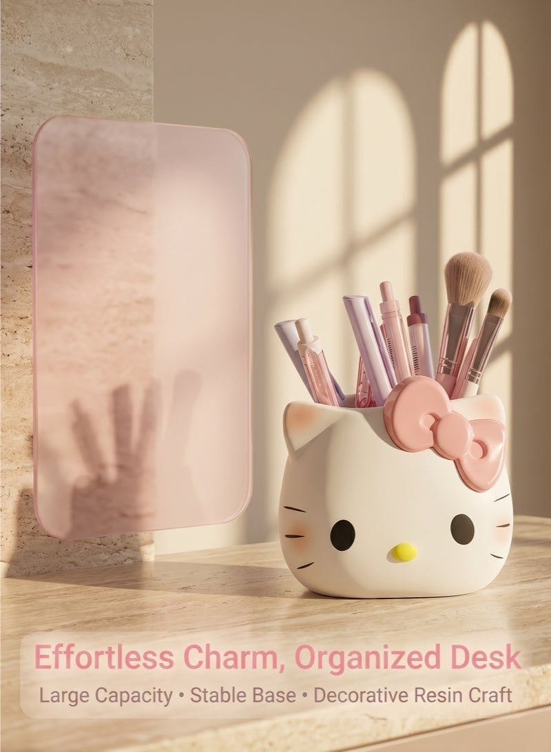 Hello Kitty Cute Pencil Pen Holder, Study Stationery Organizer Office Supplies Storage, Pencil Cup Makeup Brush Holder, Desk Supplies Organisers (KT cat) - Image 5