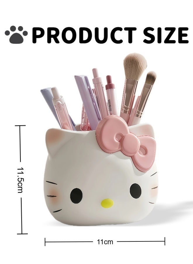 Hello Kitty Cute Pencil Pen Holder, Study Stationery Organizer Office Supplies Storage, Pencil Cup Makeup Brush Holder, Desk Supplies Organisers (KT cat) - Image 2