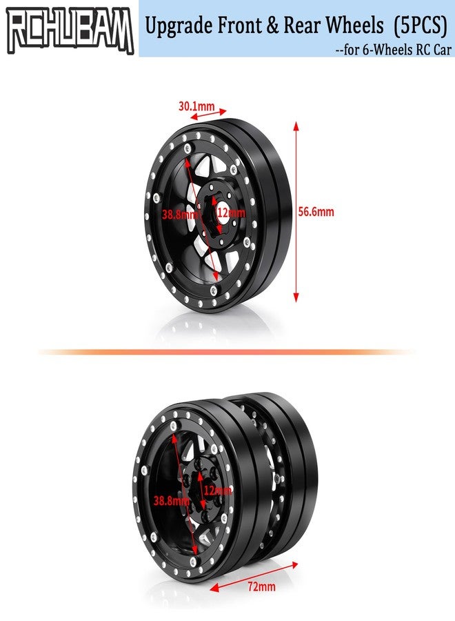 RCHUBAM 1.9" Dually Beadlock Wheels 2PCS/4PCS Aluminum RC Twin Wheel Set Compatible with SCX10 TRX-4 TRX6 G63 6-Wheel 1/10 Scale RC Hauler Crawler Truck Car Upgrade Accessories (5PCS) - Image 4