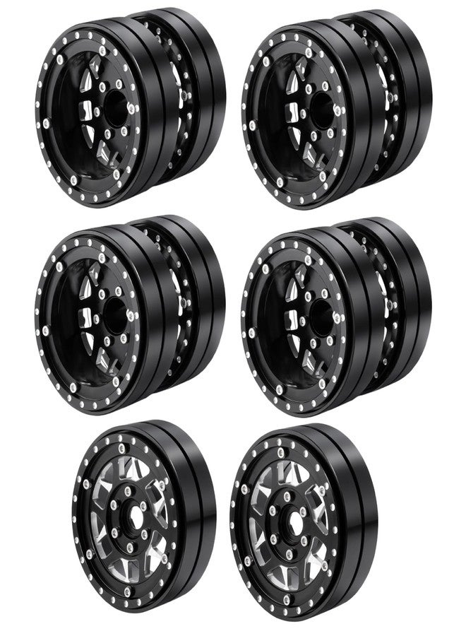 RCHUBAM 1.9" Dually Beadlock Wheels 2PCS/4PCS Aluminum RC Twin Wheel Set Compatible with SCX10 TRX-4 TRX6 G63 6-Wheel 1/10 Scale RC Hauler Crawler Truck Car Upgrade Accessories (5PCS) - Image 1