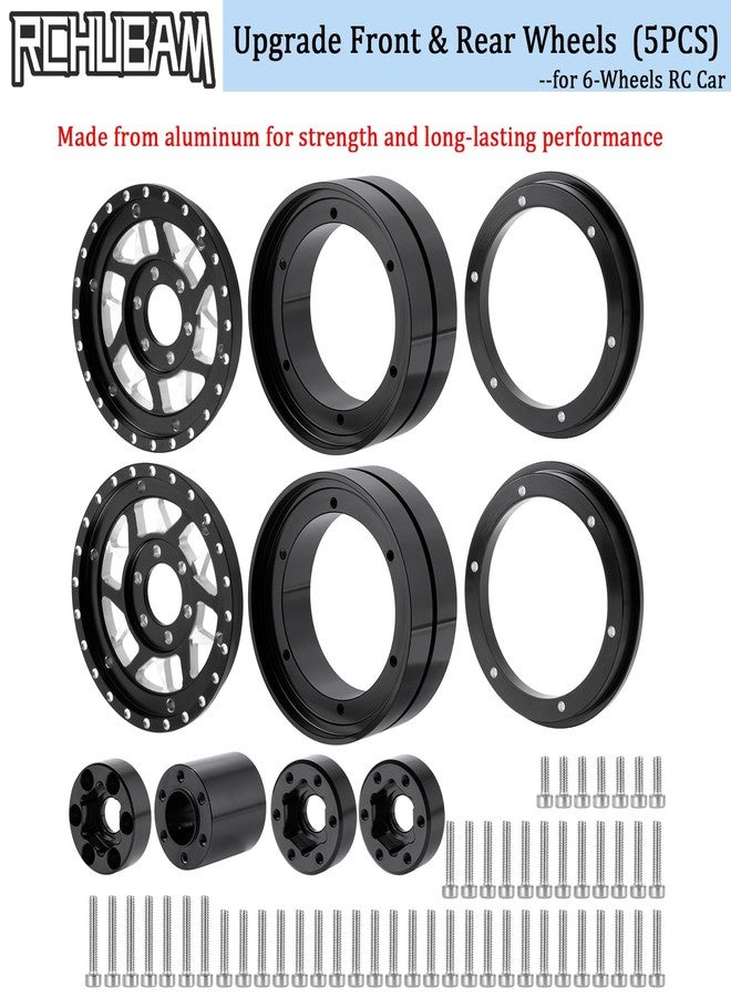 RCHUBAM 1.9" Dually Beadlock Wheels 2PCS/4PCS Aluminum RC Twin Wheel Set Compatible with SCX10 TRX-4 TRX6 G63 6-Wheel 1/10 Scale RC Hauler Crawler Truck Car Upgrade Accessories (5PCS) - Image 5