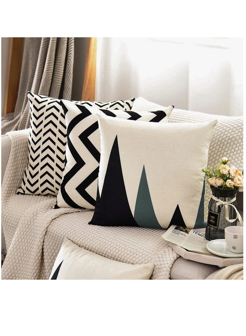 Zikra Throw Pillow Covers, Modern Pattern Linen Square Pillow Cushion Case for Sofa Couch Bed Home Outdoor Car - Image 2