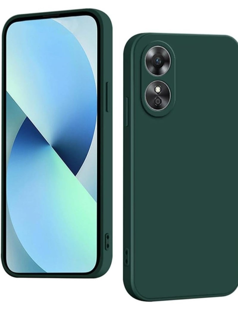 BGM "Silicone Case for Oppo A58 4G â Liquid Gel Rubber Bumper with Soft Microfiber Lining, Slim Hard Shell Shockproof Protective Cover (Green)"