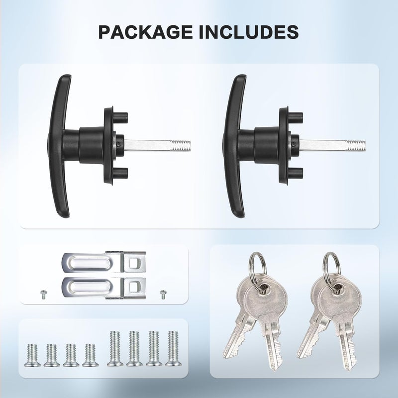 jamgoer Truck Cap Locking T-Handle Truck Cap Topper Camper Shell Locking T-Handle Keyed Alike T-Handle Latch Kit (Left&Right) - Image 5
