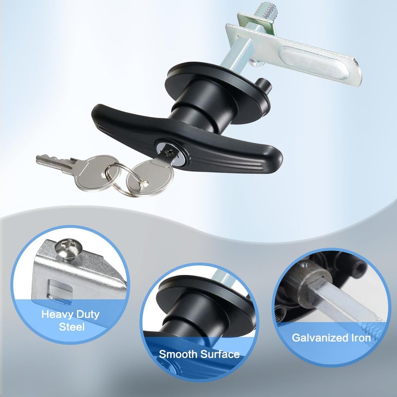 jamgoer Truck Cap Locking T-Handle Truck Cap Topper Camper Shell Locking T-Handle Keyed Alike T-Handle Latch Kit (Left&Right) - Image 3