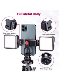 Ulanzi ULANZI Metal Phone Tripod Mount ST-10, Universal 360° Smartphone Adapter with 2 Cold Shoe Mount, Adjustable Cell Phone Clamp Stand Holder, Compatible with iPhone, Samsung Galaxy and All Phones  - Image 2