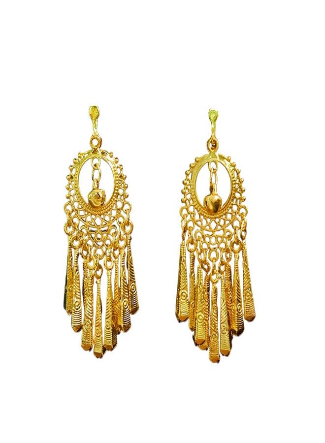 Cykdohy Indian Long Waterdrops Tassel Boho Jingling Bell Ethnic Clip on Earring for Women Lightweight Vintage Bollywood Traditional Gypsy Bohemian Gold Dangle Festival Holiday Party Non Pierced Ears Jewelry - Image 1