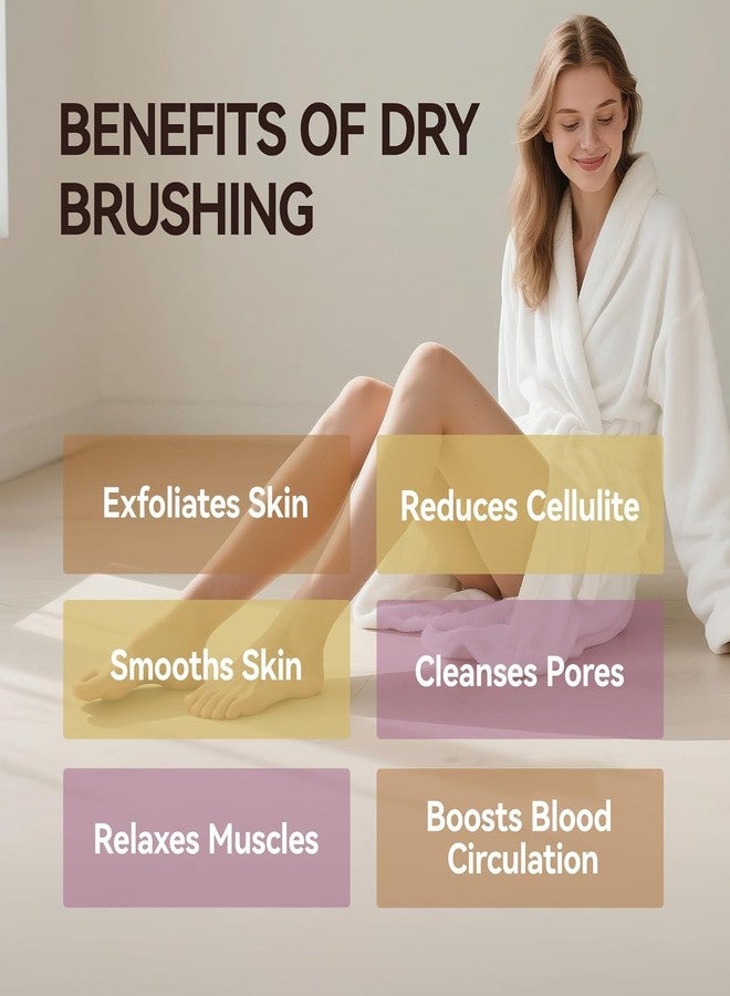 Mokleva Dry Brushing Body Brush for Cellulite & Lymphatic Drainage | Natural Boar Bristle Bamboo Bath Brush for Wet & Dry Use, Exfoliating Scrubber, Improve Circulation, Remove Dead Skin, Glowing Skin - Image 4