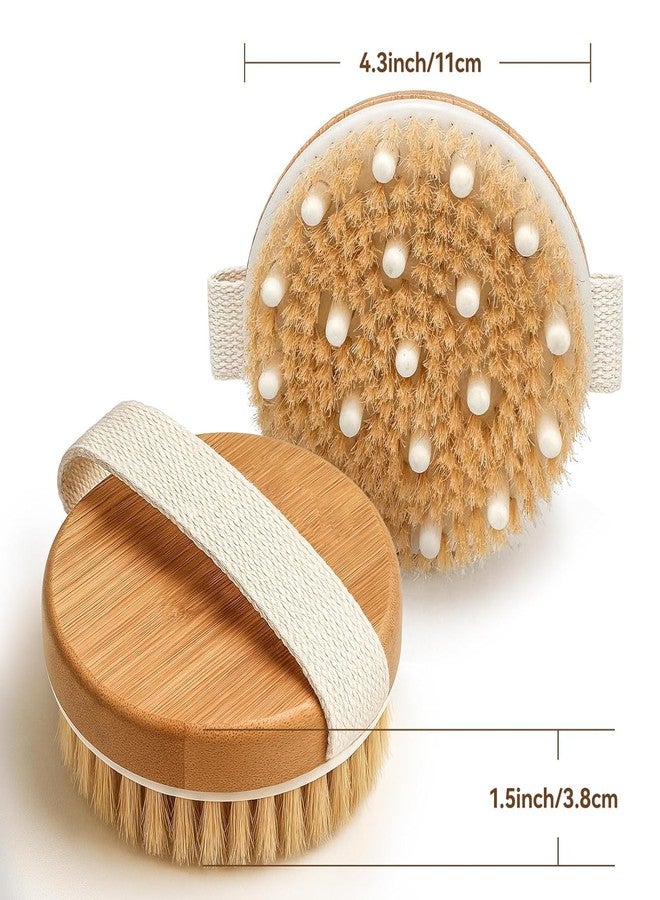 Mokleva Dry Brushing Body Brush for Cellulite & Lymphatic Drainage | Natural Boar Bristle Bamboo Bath Brush for Wet & Dry Use, Exfoliating Scrubber, Improve Circulation, Remove Dead Skin, Glowing Skin - Image 2