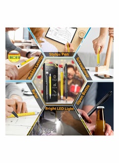 KASTWAVE Tools Gifts for Men Multitool Pen Cool Gadgets for Dad Unique Birthday Gifts for Men Who Have Everything Engineer Woodworker Carpenter Pocket Multi Tool with Light Stylus Ruler Screwdriver  - Image 2