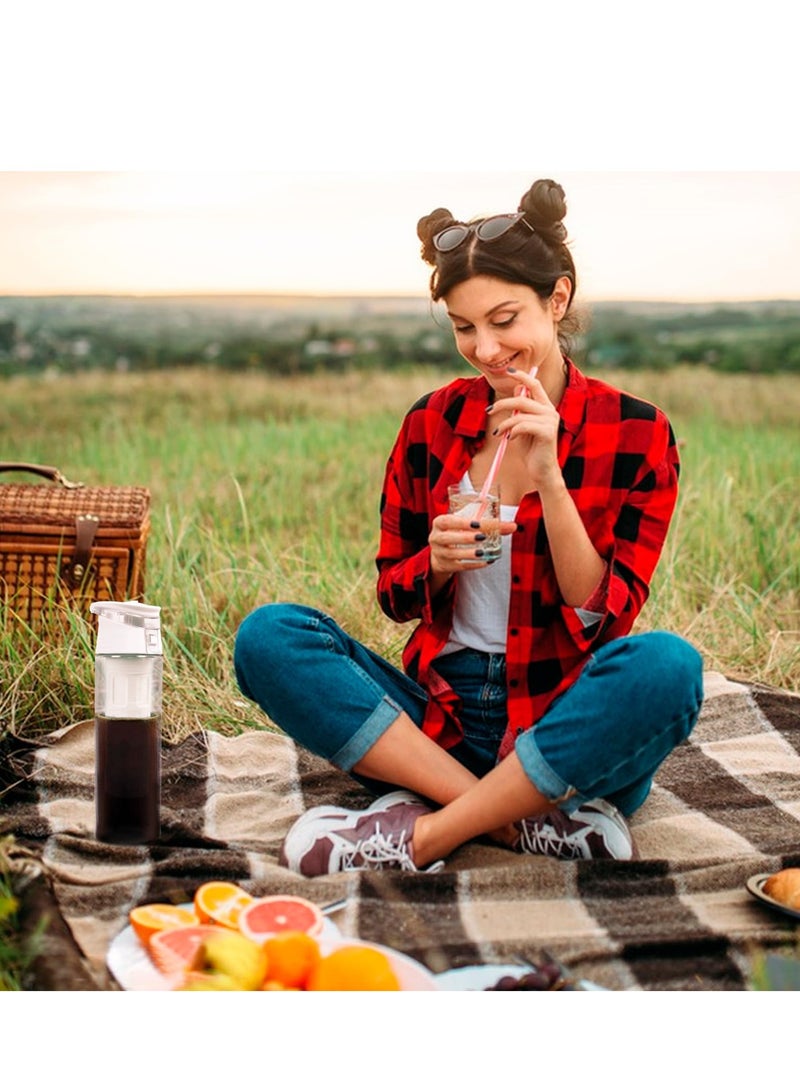 Excefore Cold Brew Coffee Maker White, Cold Brew Maker 550ml, Cold Brew Pitcher 18.6oz, Cold Brew Coffee Pitcher With Portable Handle, Cold Brew Cup Lightweight, Cold Brew Kit For Concentrate, Tea, Water - Image 5