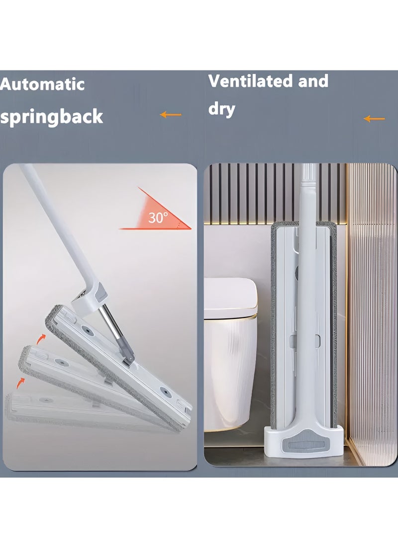 Flat Mop With Total 2 Mop Cloth Set, Long Handle Hands - Image 3