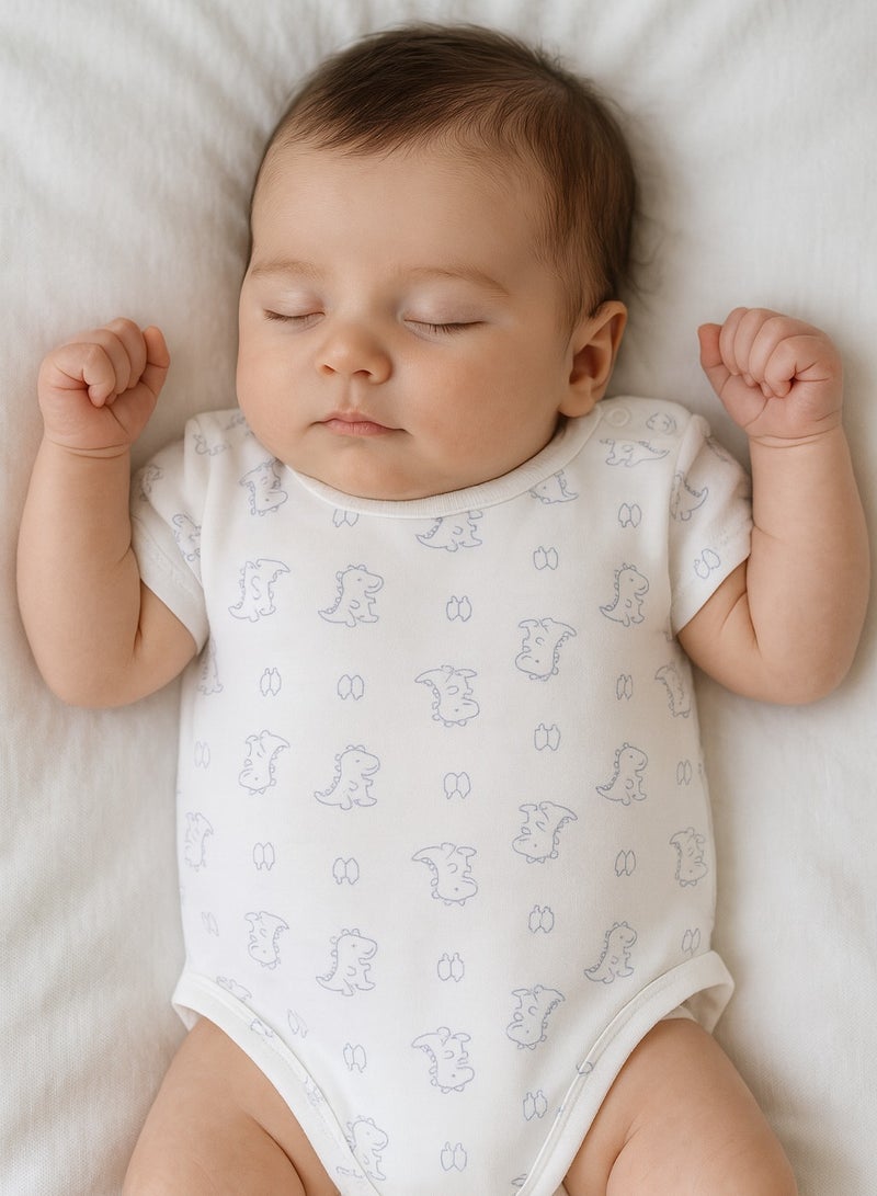Baby Pullover Bodysuit - Ultra-Light Lyocell Blend, Snap Crotch Closure, Short-sleeve, Breathable Mesh Knit - For 3–18 Months  - Image 1
