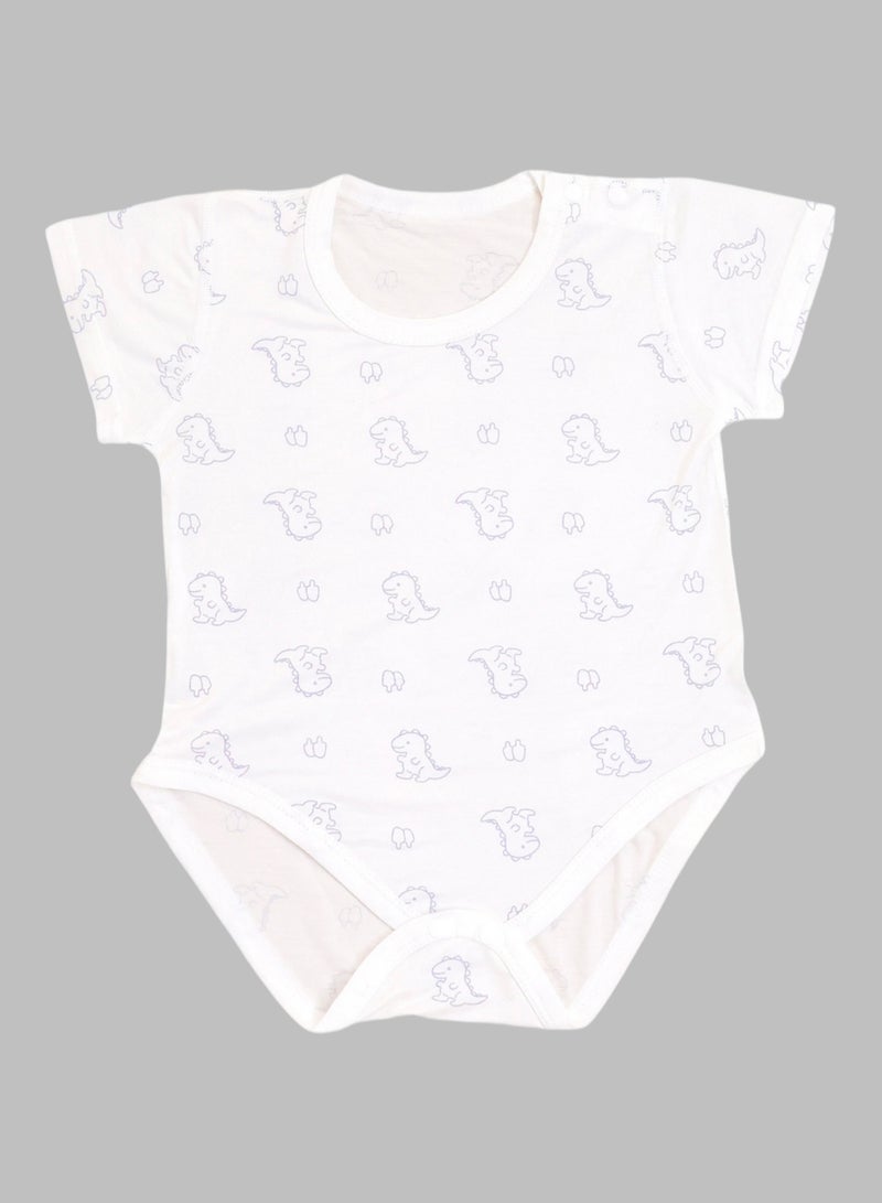 Baby Pullover Bodysuit - Ultra-Light Lyocell Blend, Snap Crotch Closure, Short-sleeve, Breathable Mesh Knit - For 3–18 Months  - Image 2