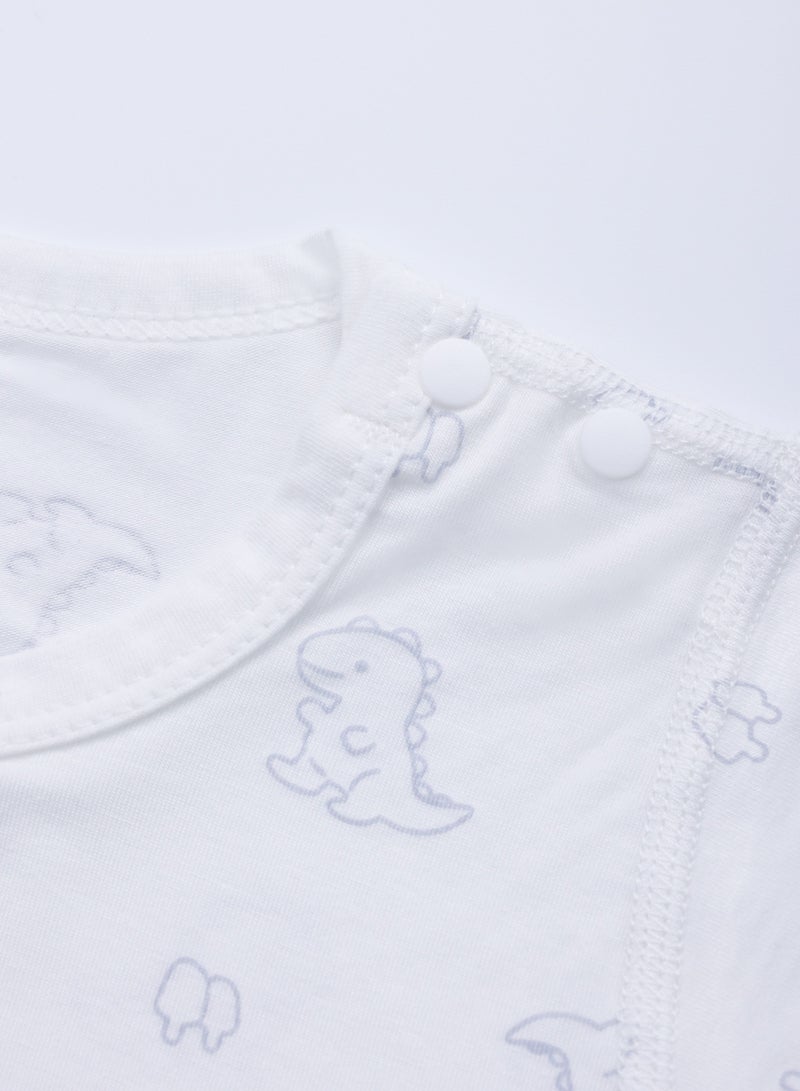 Baby Pullover Bodysuit - Ultra-Light Lyocell Blend, Snap Crotch Closure, Short-sleeve, Breathable Mesh Knit - For 3–18 Months  - Image 3