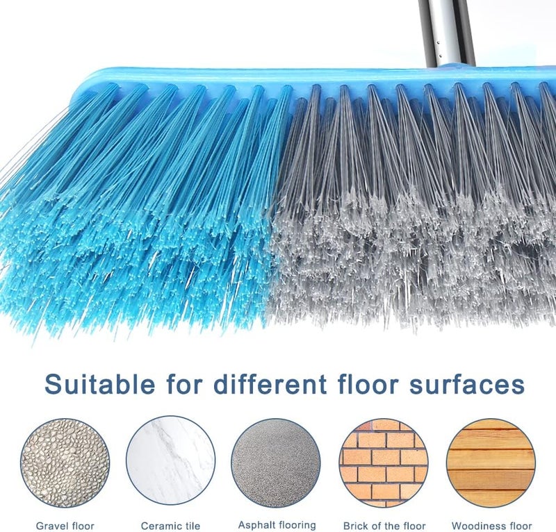 Lanhope LandHope Heavy Duty Broom, 15.75in Wide Push Broom, 45.67in Long Handle, Adjustable, Floor Sweeper for Indoor Outdoor Commercial Warehouse Home Kitchen Patio Garden Garage - Image 2