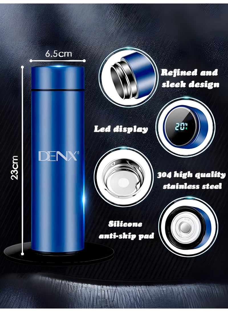 دينكس كوب ذكي مفرغ من الهواء مزود بإضاءة LED - سعة 500 مل، شاشة عرض درجة الحرارة باللمس، خاصية الاحتفاظ بالحرارة/البرودة لمدة 24 ساعة، فلتر شاي، عزل رباعي الطبقات، DX1703 - Image 4