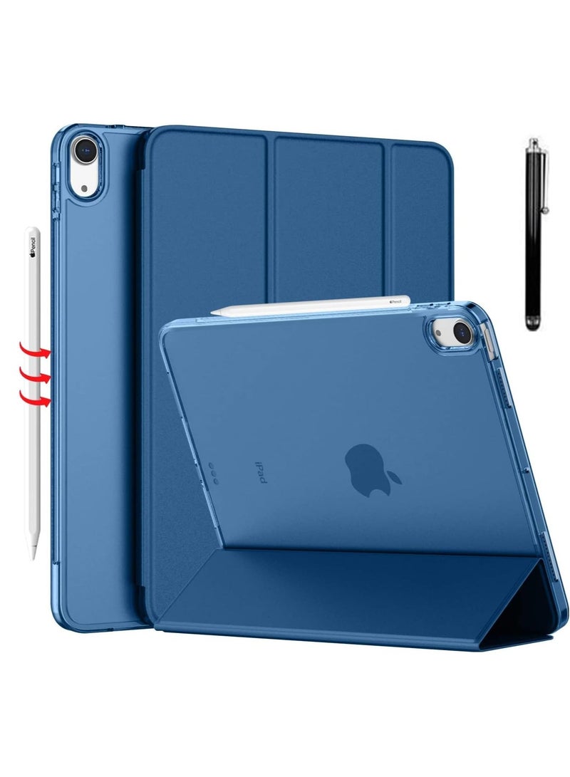 ELTRAZONE Slim Stand Case for iPad Air 13-Inch M2 (2024) – Navy Blue, Smart Shell with Touch ID Support, Auto Wake/Sleep, and Translucent Back - Image 1