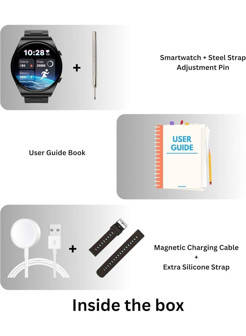 G-Tab GT3 Pro Max smartwatch/1.39 Inches Semi Amoled/IP68 Waterproof/One Click Connection/300 mAh Battery/Health monitoring/Multi sport Mode (Black) - Image 4