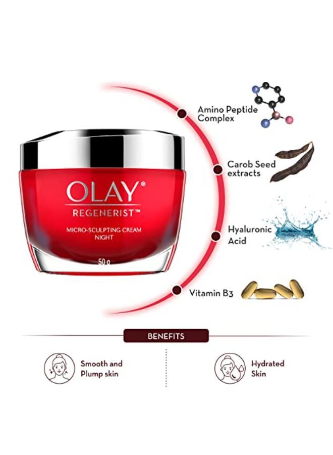 Olay Regenerist Micro-Sculpting Cream 50G And Retinol 24 Night Serum 30Ml - Round The Clock Skincare - Image 5