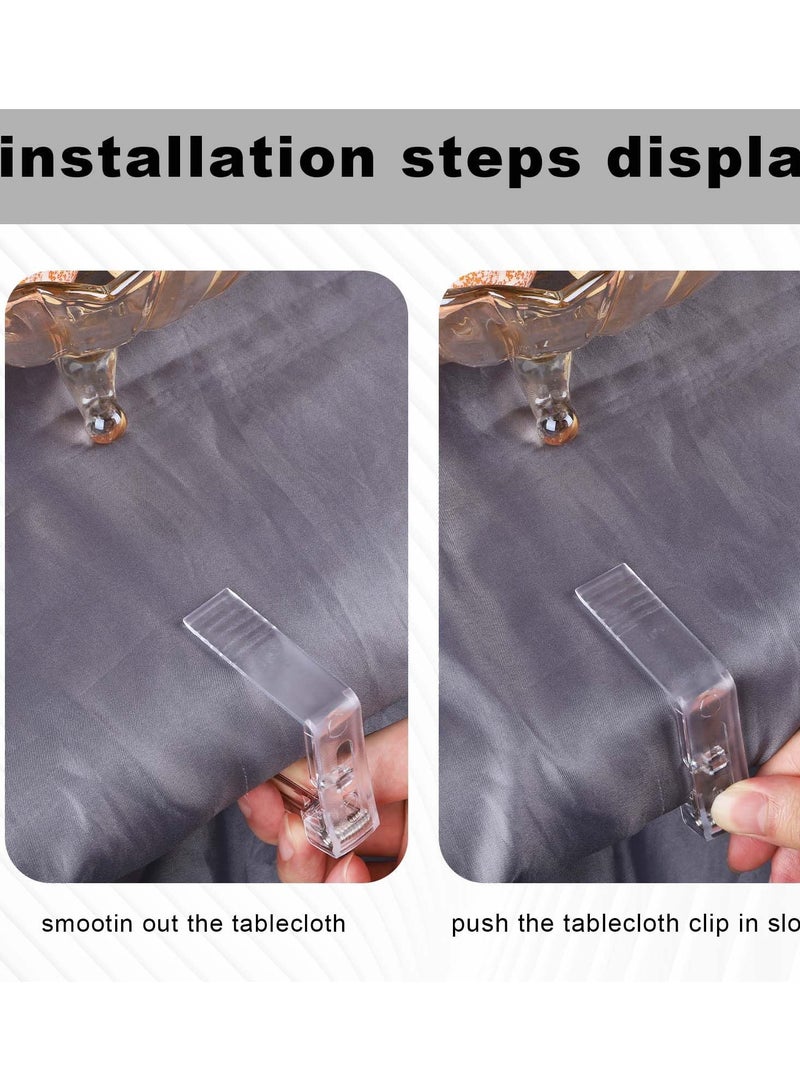 SOLARAE 20pcs Plastic Tablecloth Clips, Adjustable Tablecloth Clips Table Cloth Fixing Table Cloth Holder Clips Transparent Picnic Tablecloth Clamps for Indoor Outdoor - Image 5