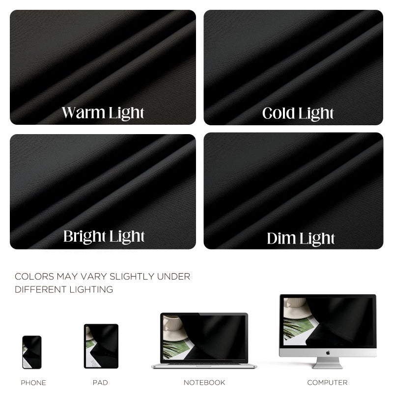 CUCRAF Black Blackout Curtains 84 inch Length 2 Panels Set, Room Darkening Drapes for Living Room Bedroom, Thermal Insulated Light Blocking Grommet Window Curtain (W52 x L84 Inch) - Image 4