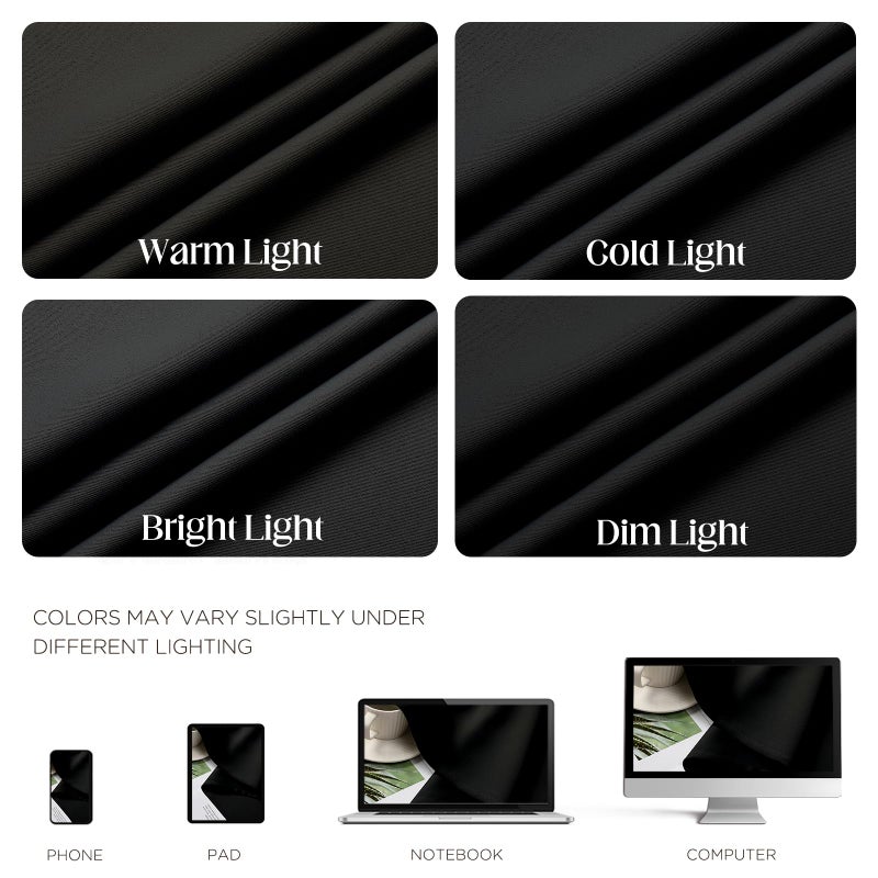 CUCRAF Black Blackout Curtains 84 inch Length 2 Panels Set, Room Darkening Drapes for Living Room Bedroom, Thermal Insulated Light Blocking Grommet Window Curtain (W52 x L84 Inch) - Image 4