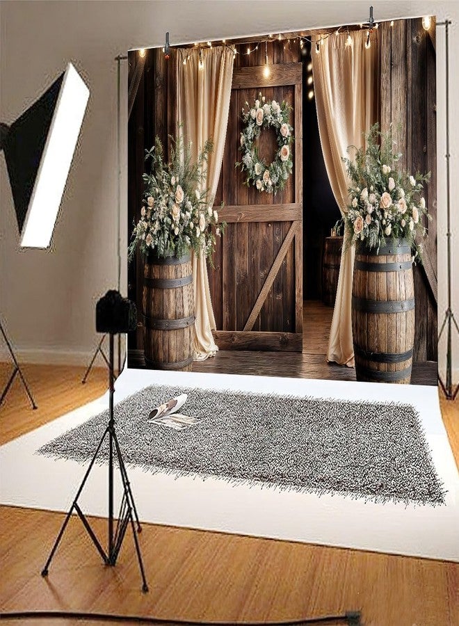 VeiVian خلفية زفاف خشبية مقاس 10×8 قدم، لافتة بتصميم ريفي عتيق مزينة بالزهور، خلفيات تصوير لحفلات الذكرى السنوية، خلفيات تصوير لحفلات أعياد الميلاد، حفلات استقبال المولود، خلفيات استوديو تصوير. - Image 4