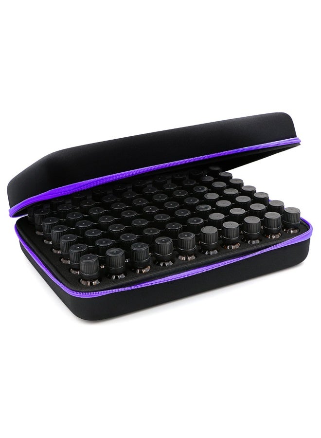 Hipiwe 70 Essential Oils Carrying Case Holds 5Ml 10Ml 15Ml Bottles Hard Shell Exterior Eva Essential Oils Storage Organzier Bag With Foam Insert And Carrying Handle Black Purple New  - Image 1