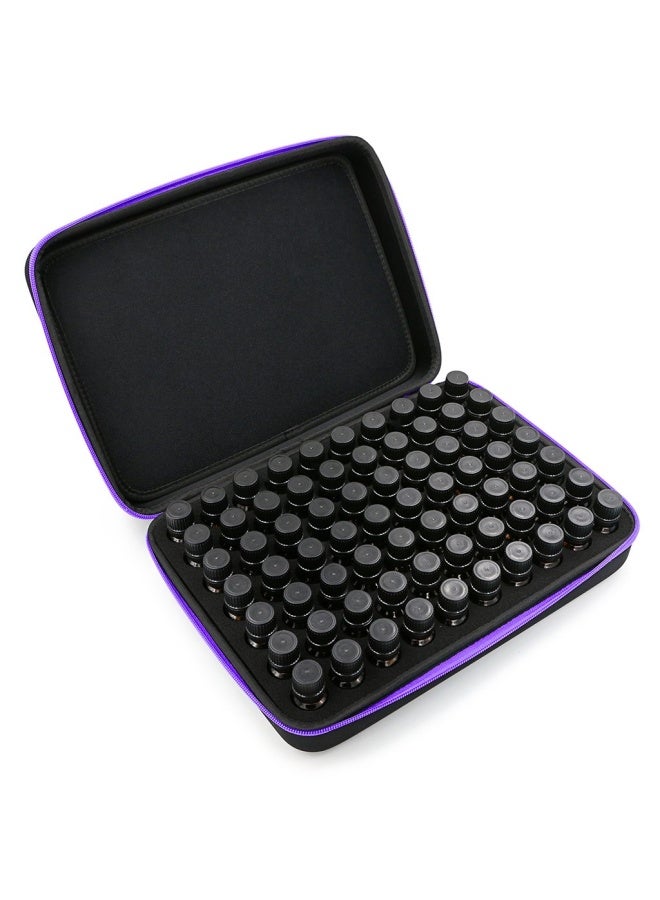 Hipiwe 70 Essential Oils Carrying Case Holds 5Ml 10Ml 15Ml Bottles Hard Shell Exterior Eva Essential Oils Storage Organzier Bag With Foam Insert And Carrying Handle Black Purple New  - Image 2